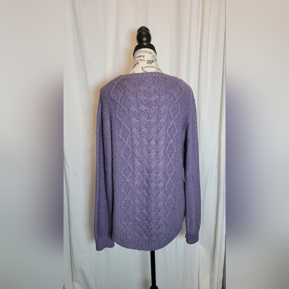 Cabela's Lavender Cable Knit Sweater - Picture 3 of 5